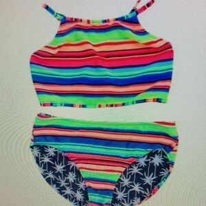 Colorful Striped Kids Swim Set